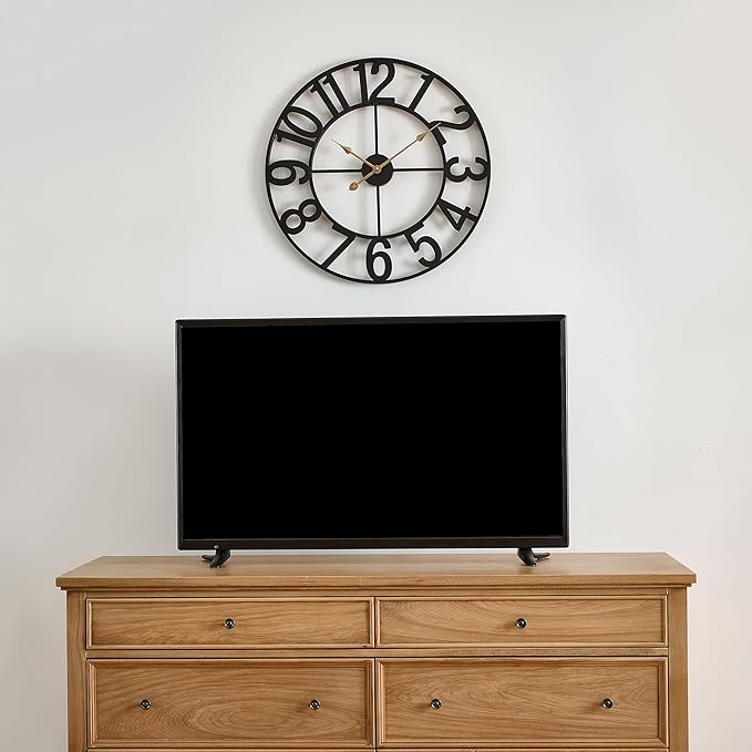 Alarmore 30 Inch Oversized Wall Clock, Battery Operated Silent Non Ticking