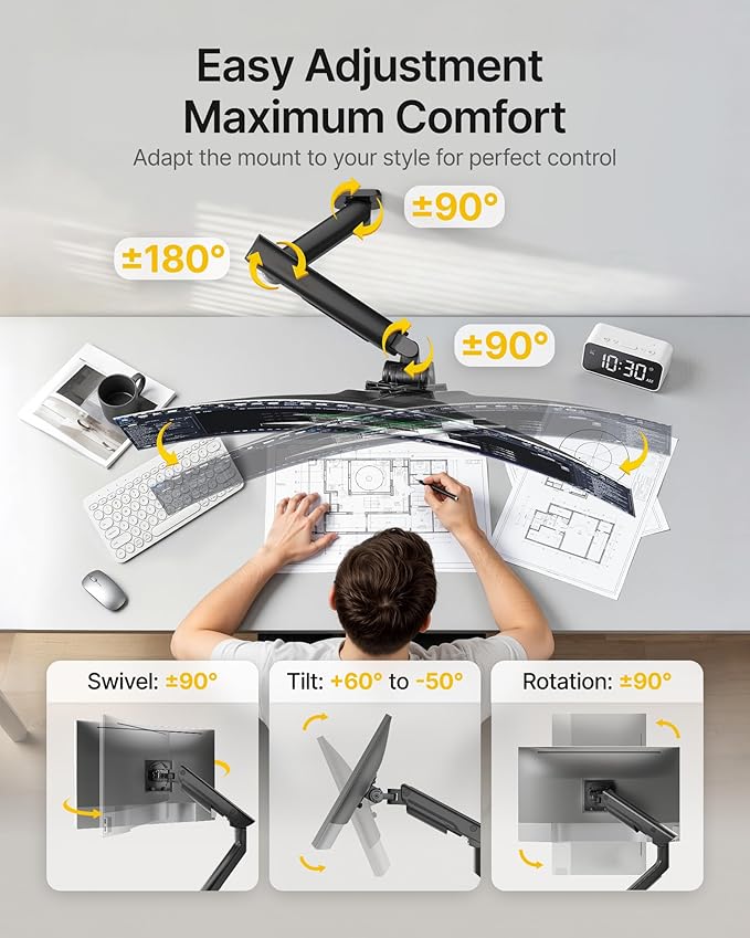 monTEK Heavy-Duty Single Monitor Wall Mount