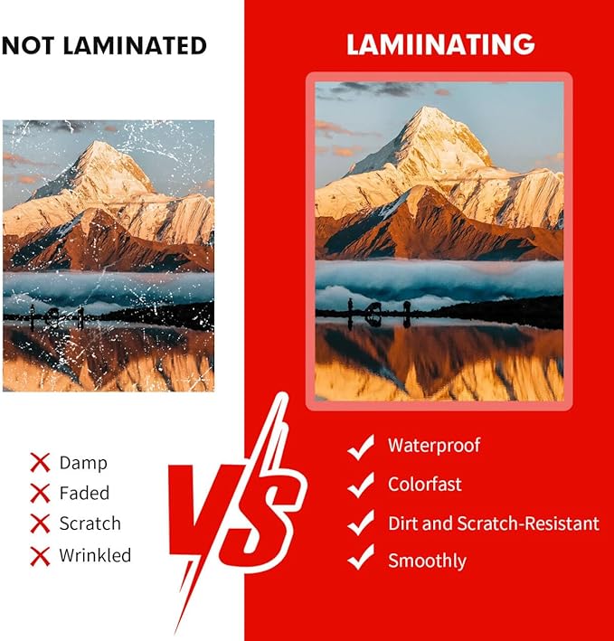 RAZCC Laminating Sheets, 300 Pack Clear Thermal Laminating Plastic Paper