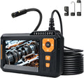 Dual Lens Endoscope Camera with Light, 5" IPS Screen 1080P HD Borescope