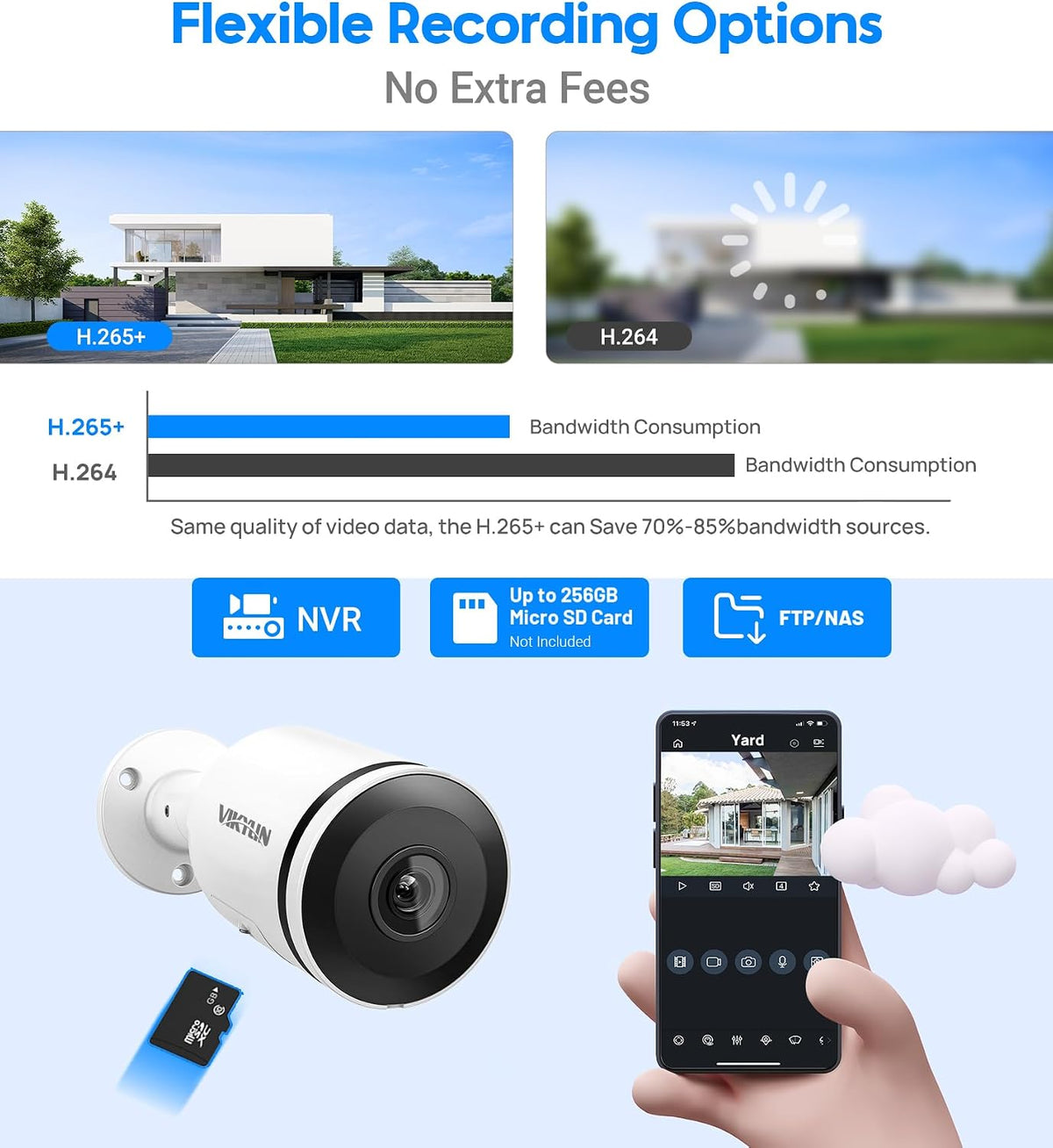 vikylin 8mp poe ip security bullet camera outdoor showing dimensions