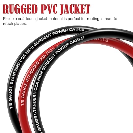 1/0 Gauge Wire Copper Clad Aluminum CCA Primary Automotive Wire, Battery Cable