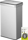 EKO Nova Sensor Trash Can, 21 Gallon/80 Liter Stainless Steel Rectangular