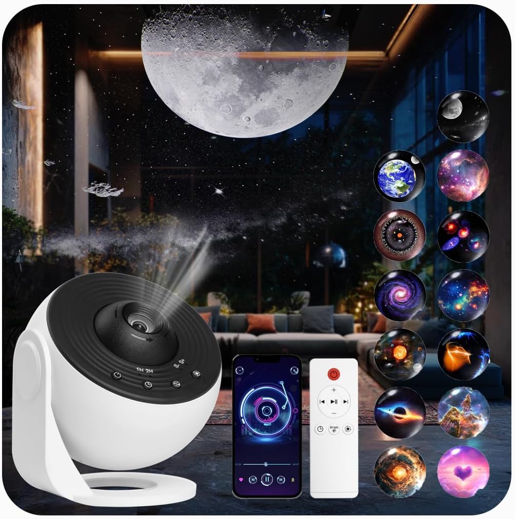 Galaxy Projector for Bedroom Pro Version, HD 12 in 1 Film Discs Star Projector