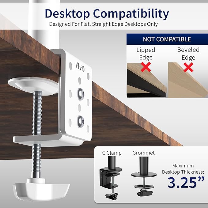 VIVO Single Monitor Arm Desk Mount, Holds Screens up to 32 inch Regular and 38