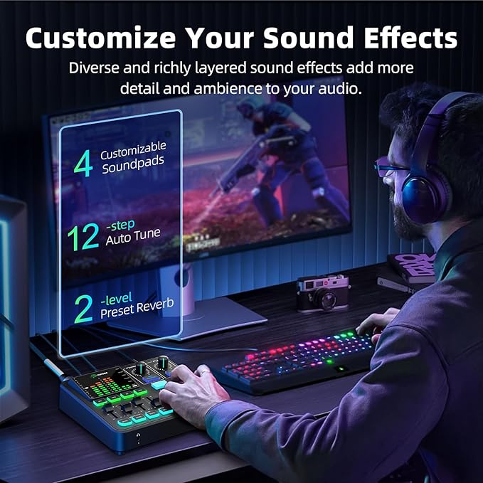 PUPGSIS Gaming Audio Mixer, Audio Interface