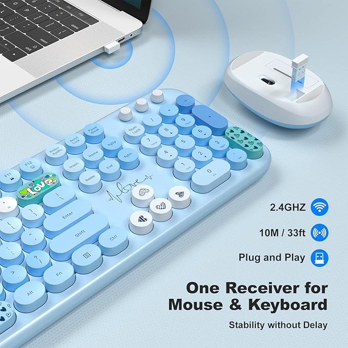 MOFII Wireless Keyboard and Mouse Combo, Full Size 2.4G Plug and Play