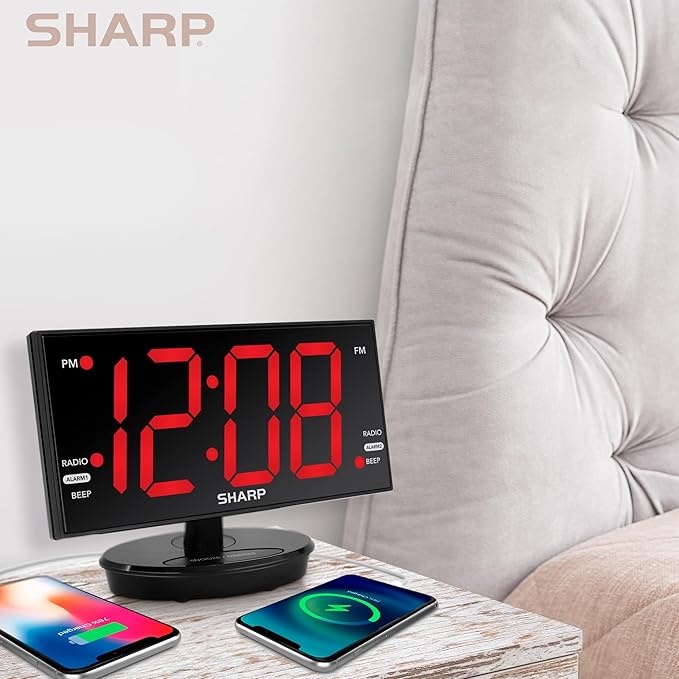 Sharp Digital Alarm Clock, 8.9" Extra Large LED Clock
