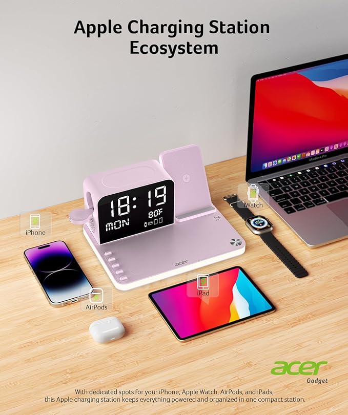 Acer 7-in-1 Wireless Charging Station - 30W Fast Wireless Charger
