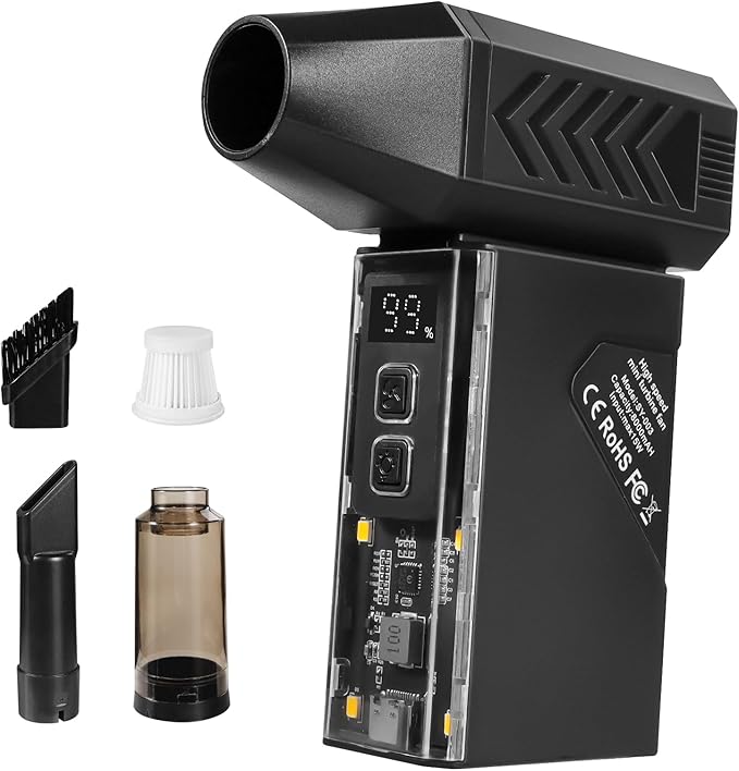 Newdehanm Violent Turbo Fan，Mini Electric Compressed Air Duster & Vacuum Cleaner