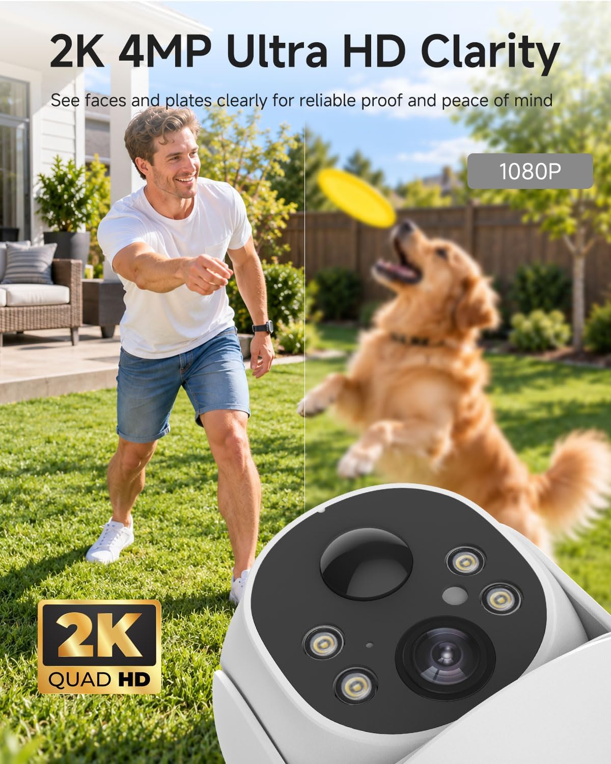 noorio 2k 4mp solar security camera outdoor wireless shown in use