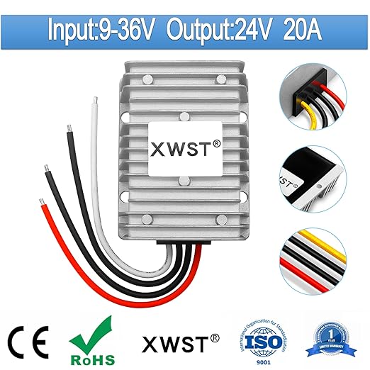 DC DC Stabilizer 9V-36V to 24V Boost Buck Converter 20A 360W Waterproof Power