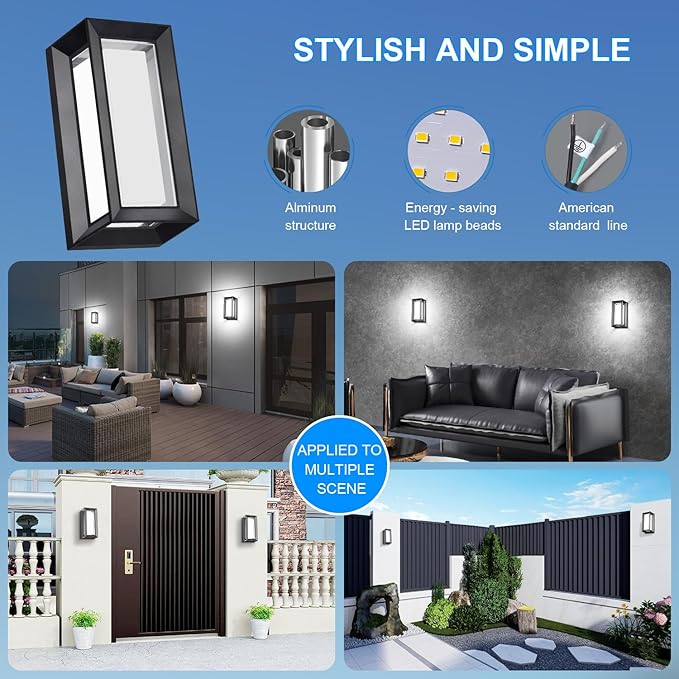 ledmo Outdoor Wall Lights Fixture (6 Pack)