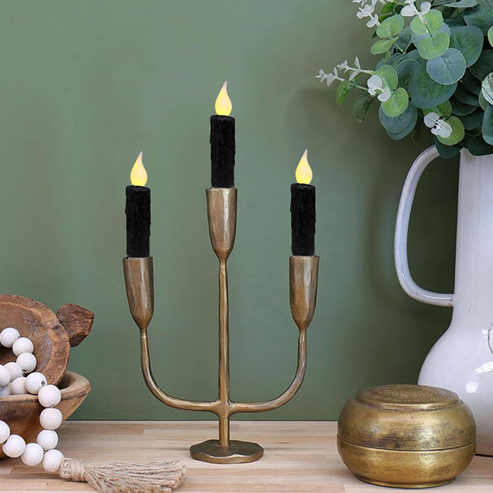 CVHOMEDECO. Glitter Flameless Candles Flickering Battery Operated LED Taper C...