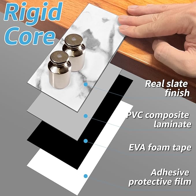 Art3d 102-Piece Faux Stone Peel and Stick Backsplash Tile, Waterproof Thick PVC