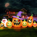 Danxilu 8FT Long Halloween Inflatables Pumpkin Witch Hat & Ghost Combo