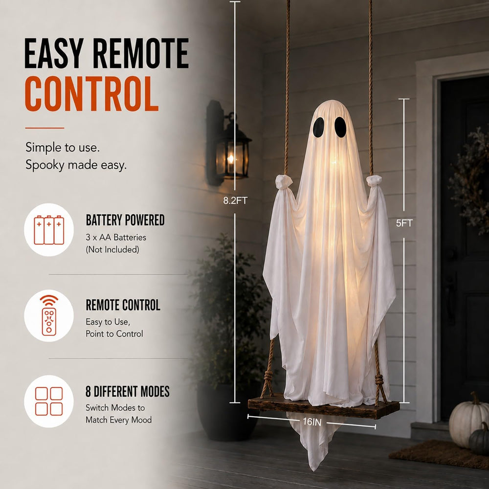 Outdoor Halloween Ghost Decorations,Halloween Swinging Ghost Outdoor Decor