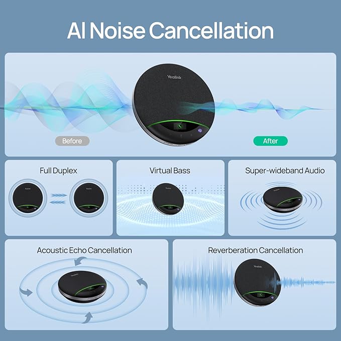 Yealink Bluetooth Speakerphone SP96 Support Daisy-Chain 26H Talk Time Teams