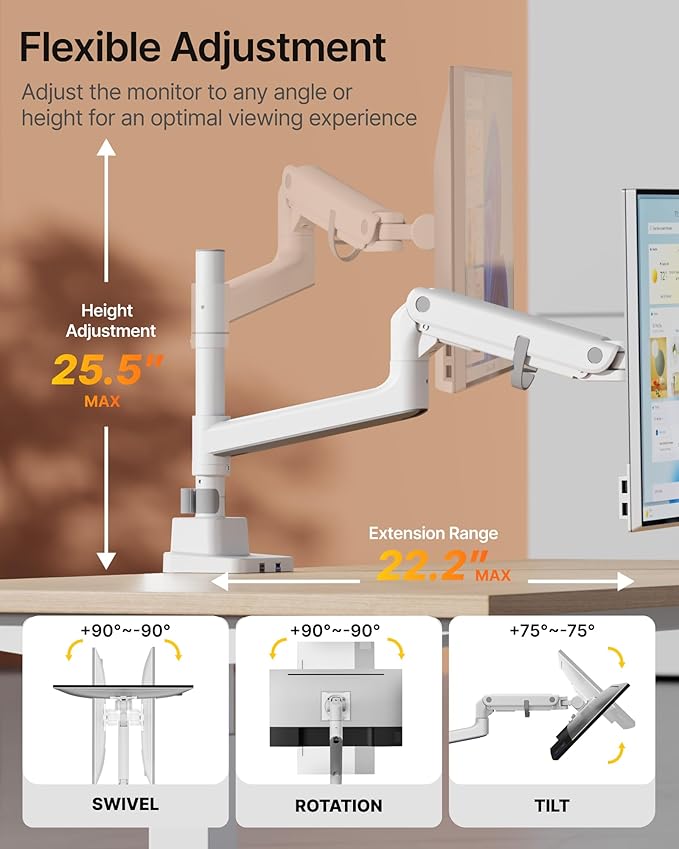 monTEK Heavy-Duty Single Monitor Arm