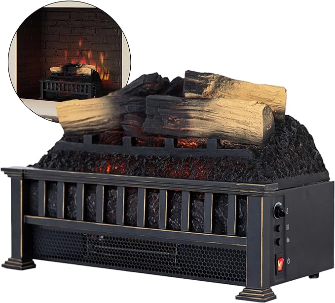 Country Living Electric Fireplace Logs, 20” LED Electric Fireplace Inserts