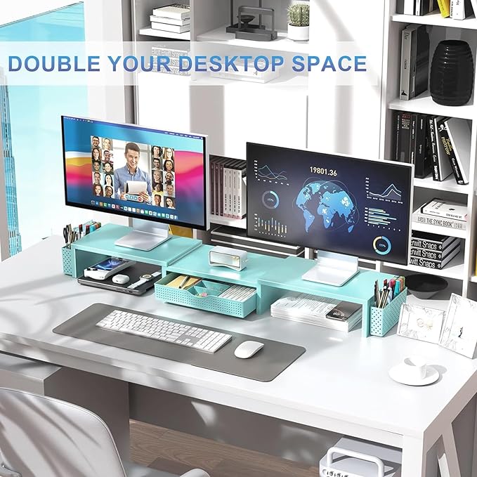 gianotter Dual Monitor Stand Riser, Desk Organizer