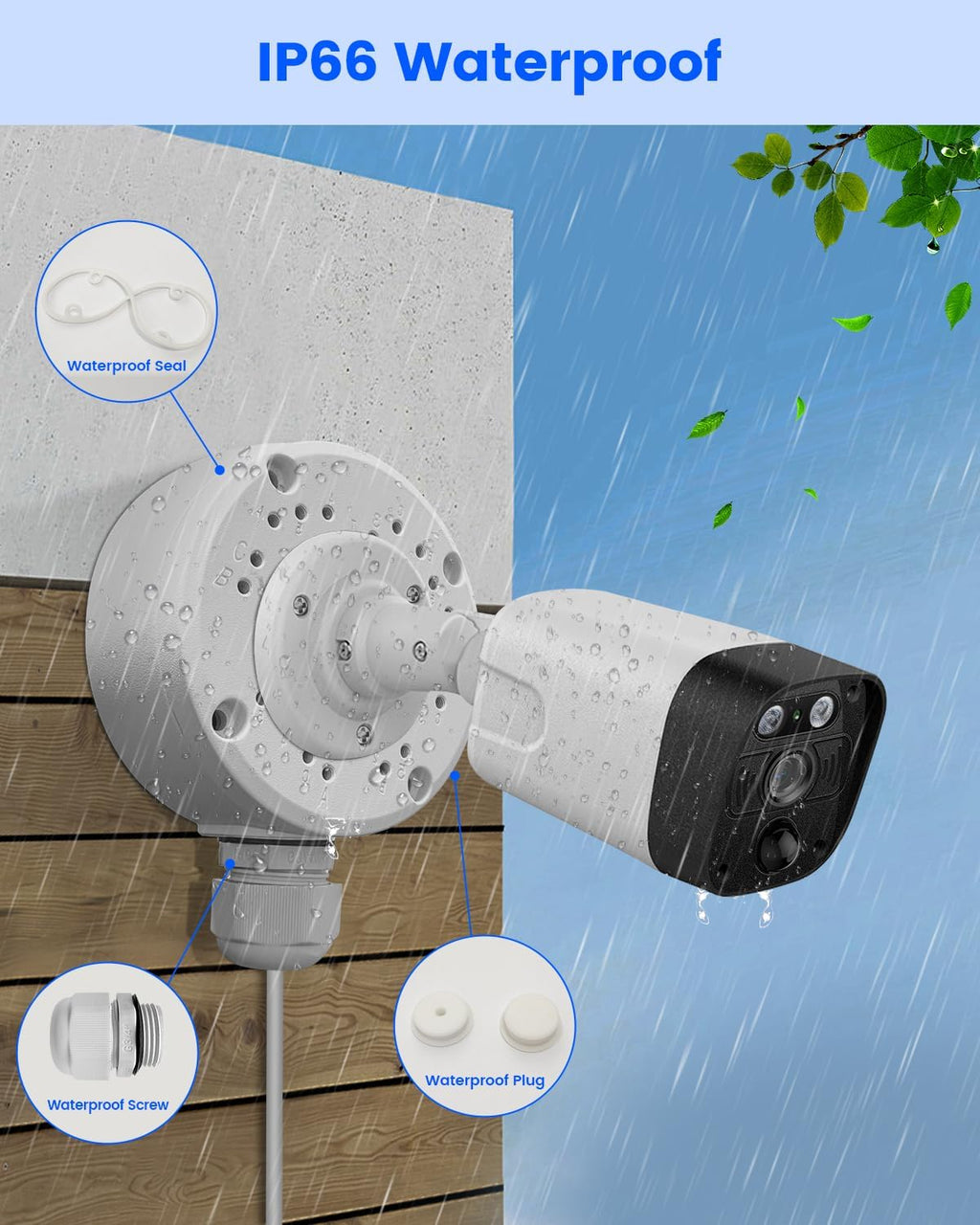 universal security camera junction box, ip66 metal cable, view 9