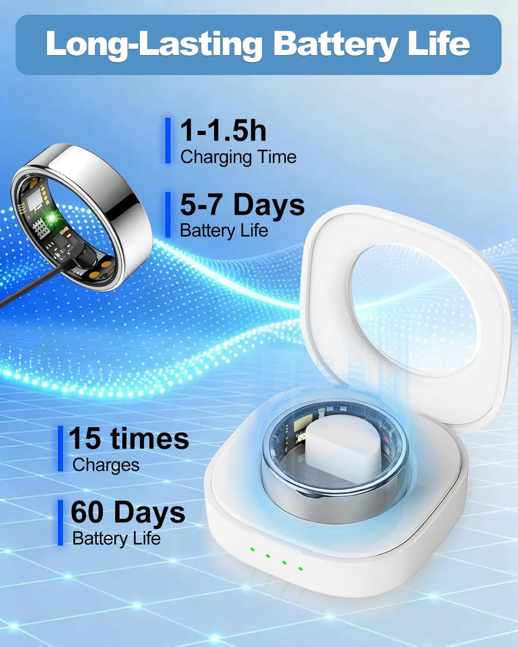 benio gen4 smart ring health & fitness tracker, package contents