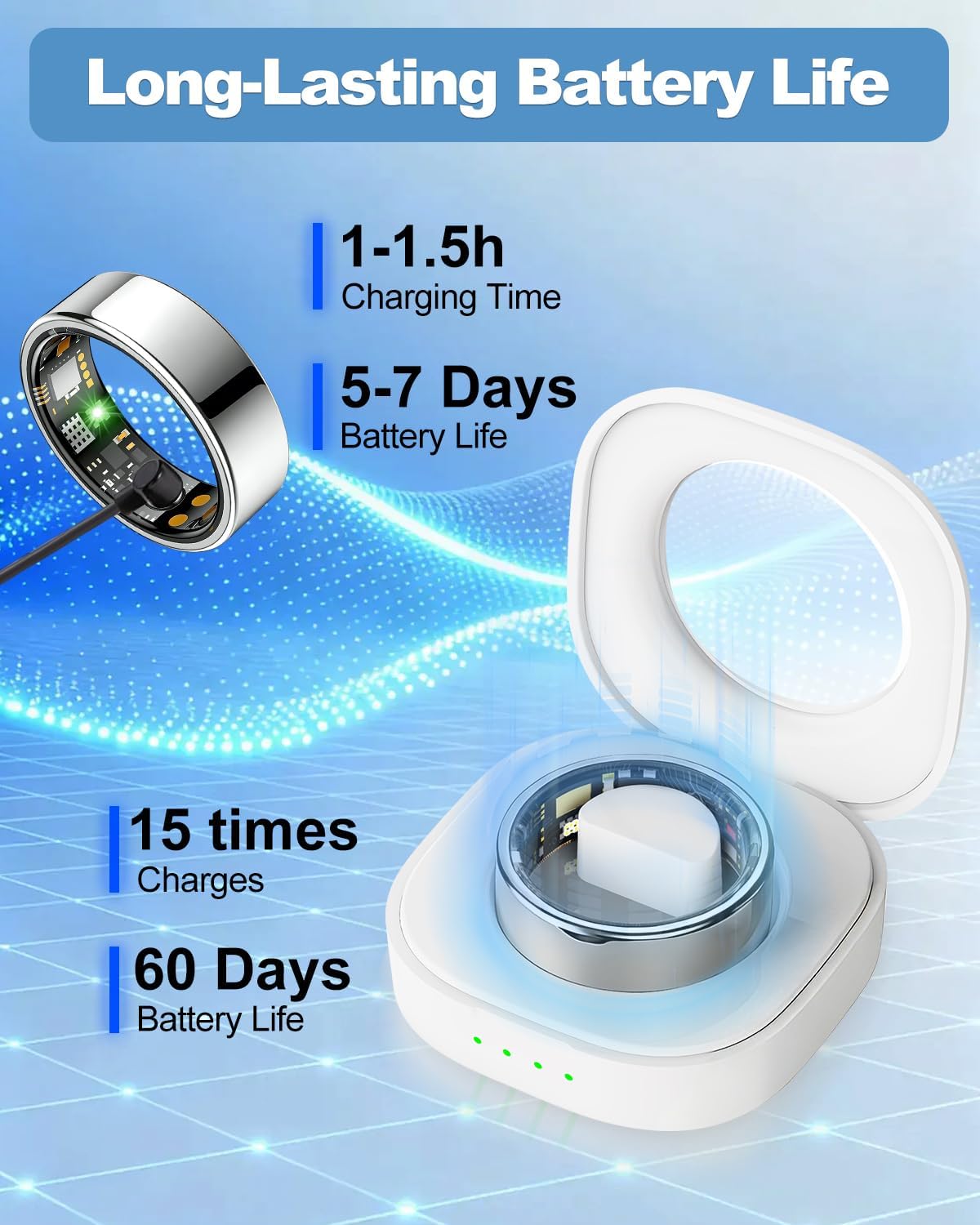 benio gen4 smart ring health & fitness tracker, package contents