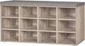 DINZI LVJ Shoe Storage Bench with Cushion, 40.9" Cubby Shoe Rack, 12-Cubby