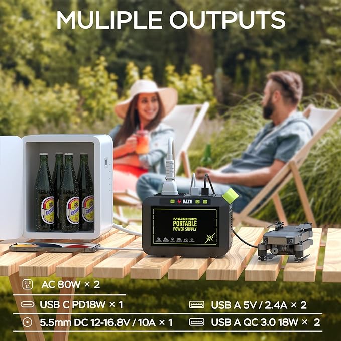 MARBERO Portable Power Station 88Wh Camping Lithium Battery Solar Generator