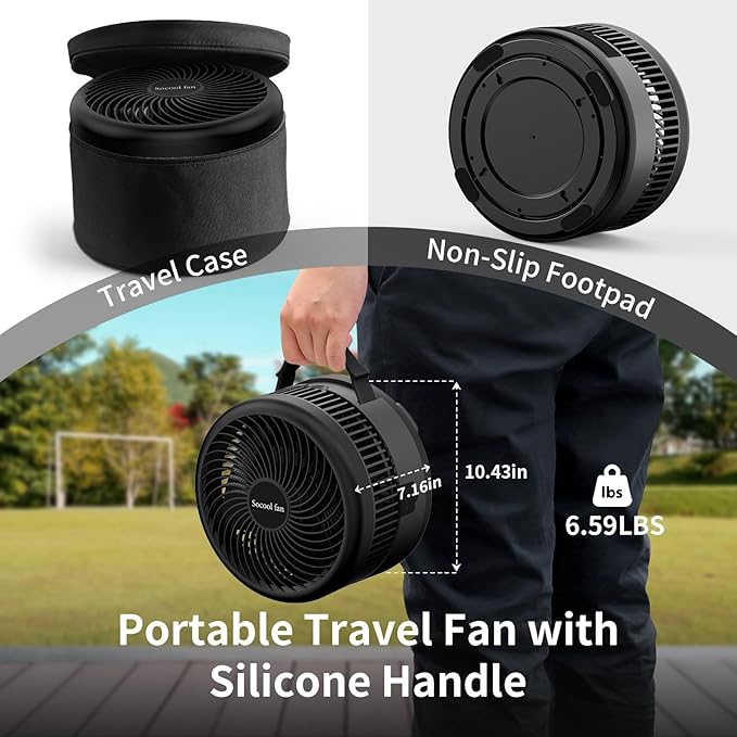 Socool 40000mAh Portable Fan Foldable Battery Rechargeable