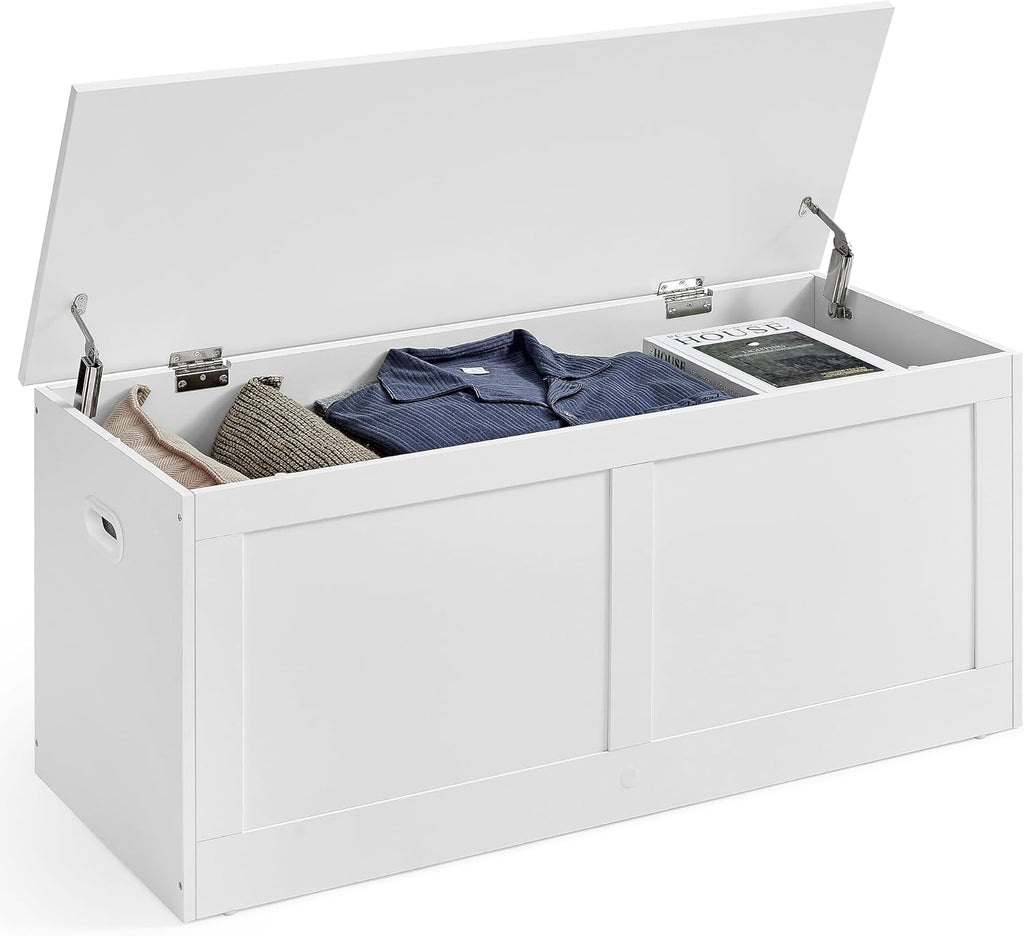 VASAGLE Storage Chest with 2 Safety Hinges, 15.7 x 39.4 x 18.3 Inches