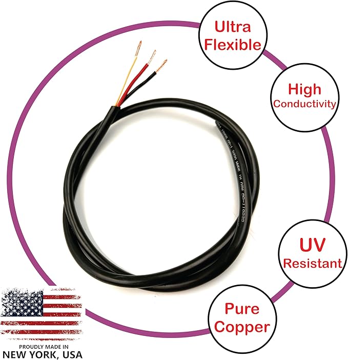 NATIONAL Wire & Cable – 16 AWG 3-Conductor Premium Copper Wire, 100 ft