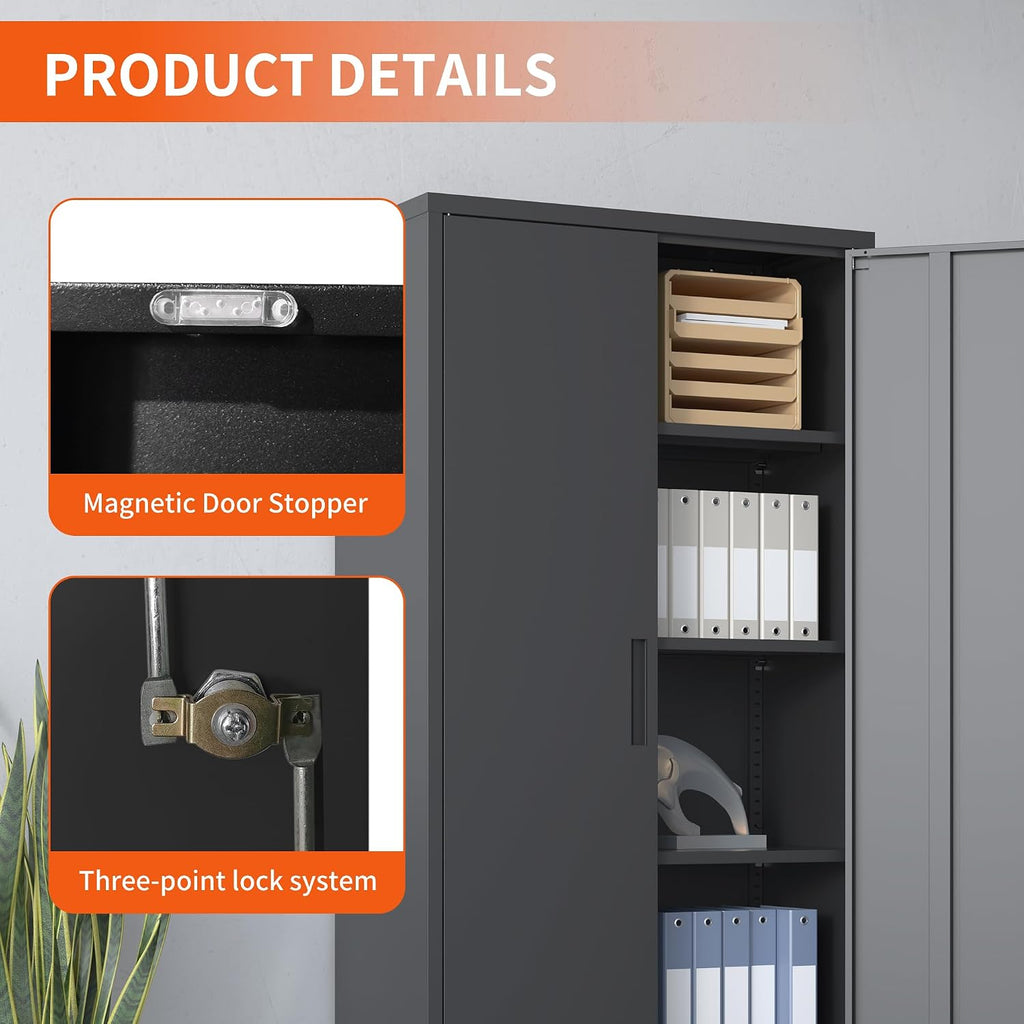 metal storage cabinet for garage, tool cabinet, utility showing dimensions