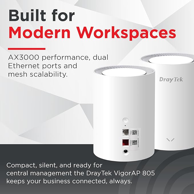 DrayTek Vigor AP805 Mesh AX3000 Wireless Access Point, 2.5GbE Uplink,