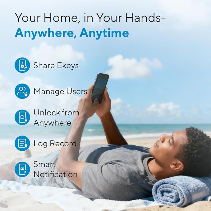 ULTRALOQ Bolt Smart Lock, Built-in Wi-Fi, Matter Over Thread, Works