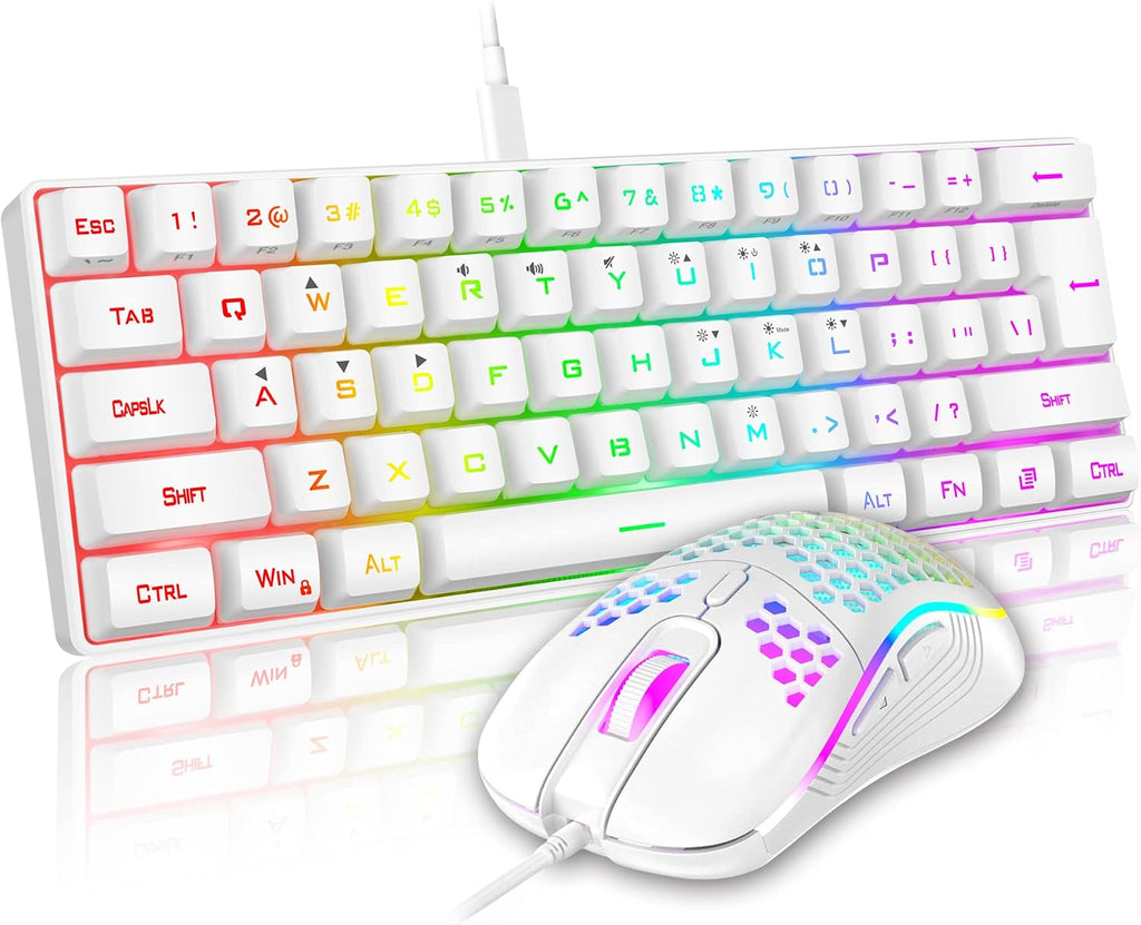 RedThunder 60% Mini Gaming Keyboard and Mouse Combo, Lightweight, Ultra-Compact