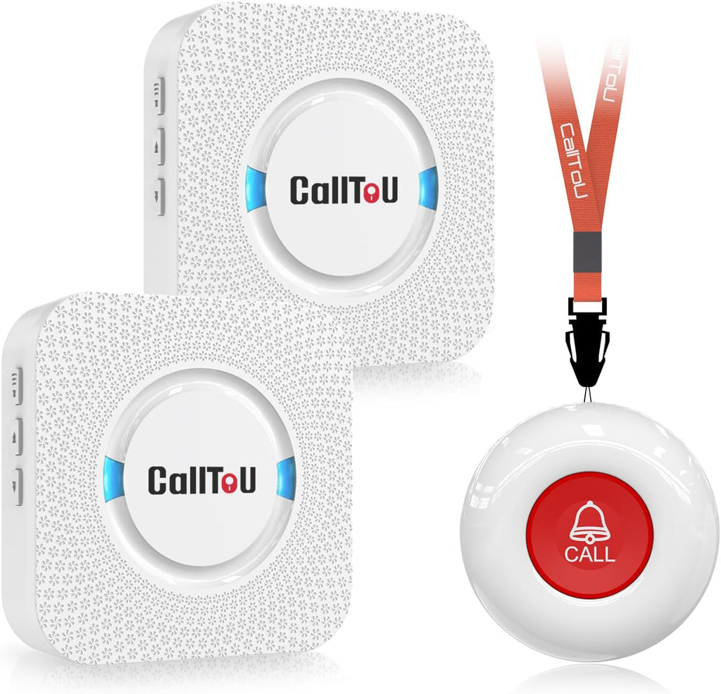 CallToU Caregiver Pager Wireless Call Button Nurse Alert System 500+ Feet (3 Piece)