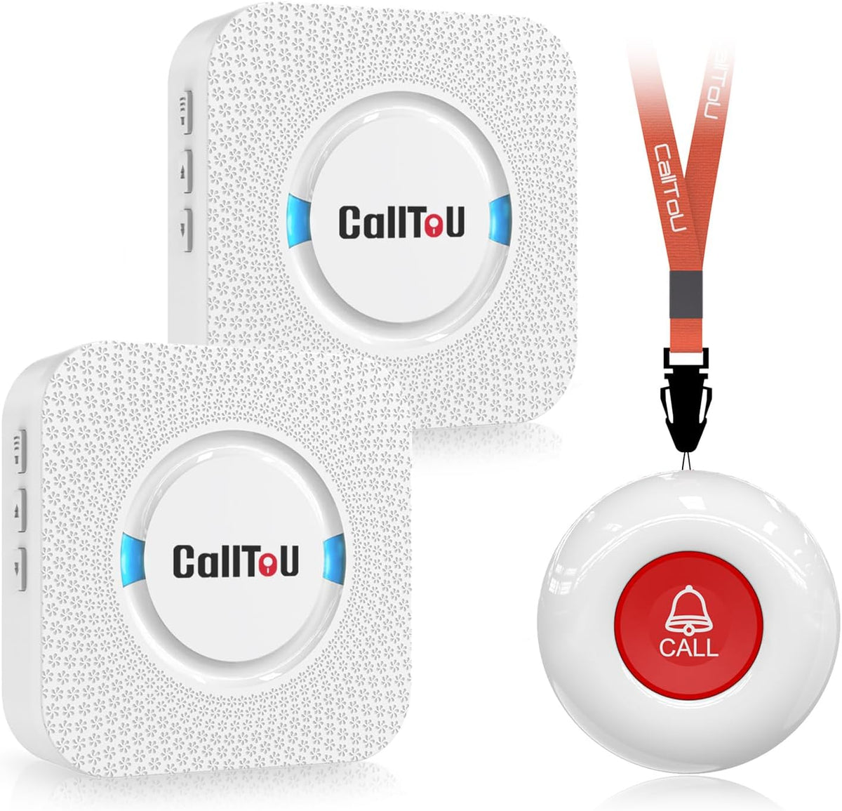 CallToU Caregiver Pager Wireless Call Button Nurse Alert System 500+ Feet (3 Piece)