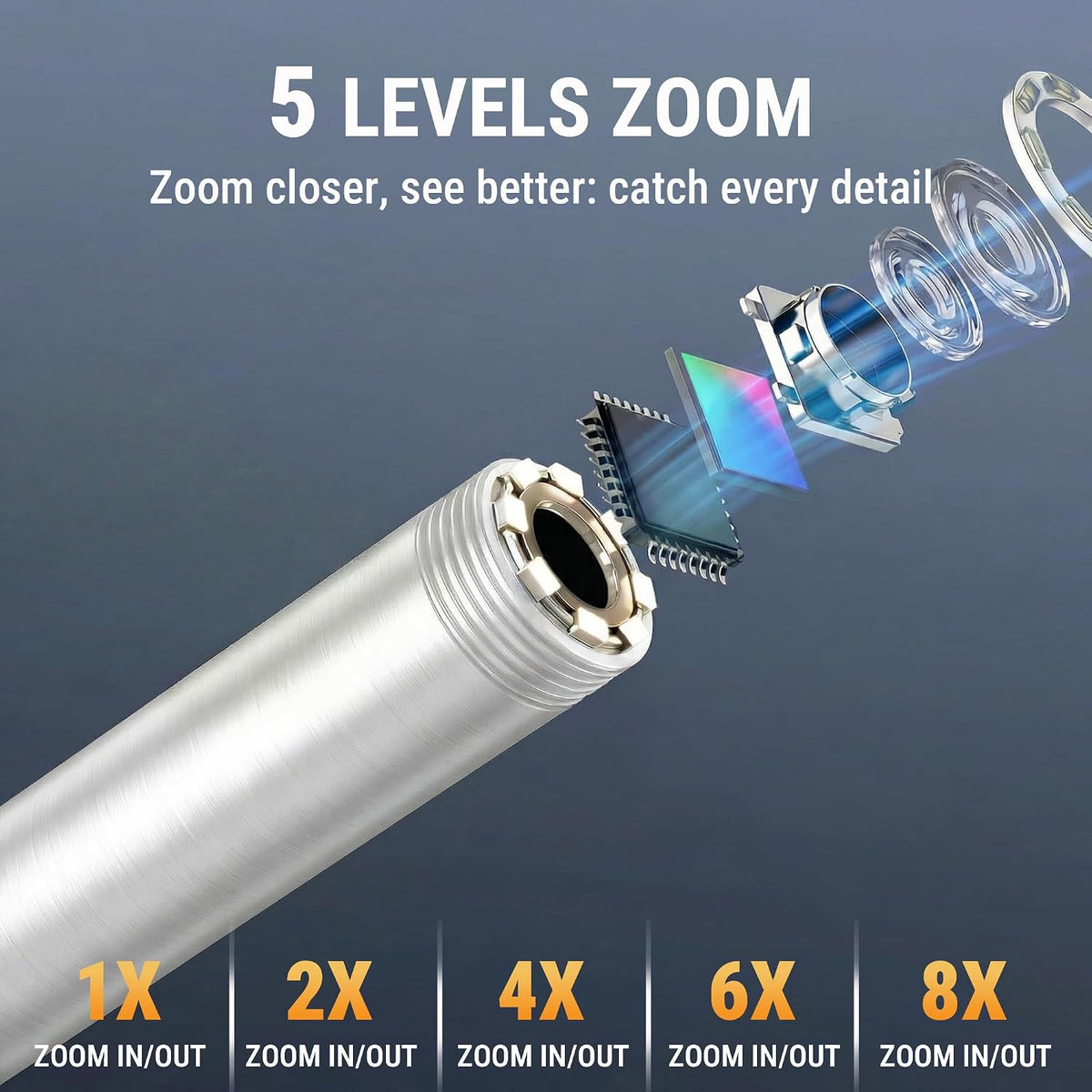 articulating borescope camera, 6.2mm borescope endoscope with 5", side view