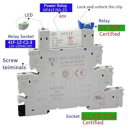20Pcs Electromechanical Relay 6Amp Miniature Power Relay 110V-120V AC 1NO 1NC