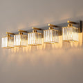 FDPBY Modern Bathroom Vanity Light 5-Lights Black Gold Crystal Bathroom Wall