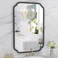 Black Bathroom Mirror for Over Sink 20" x 30" Modern Rounded Rectangle Bathroom