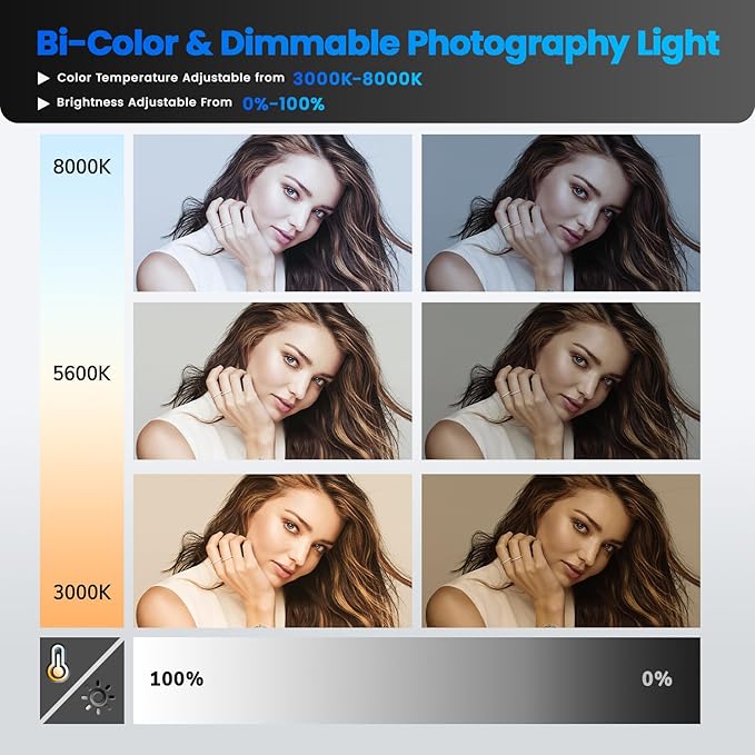 D80 Photography Lighting, 2 Packs LED Video Light