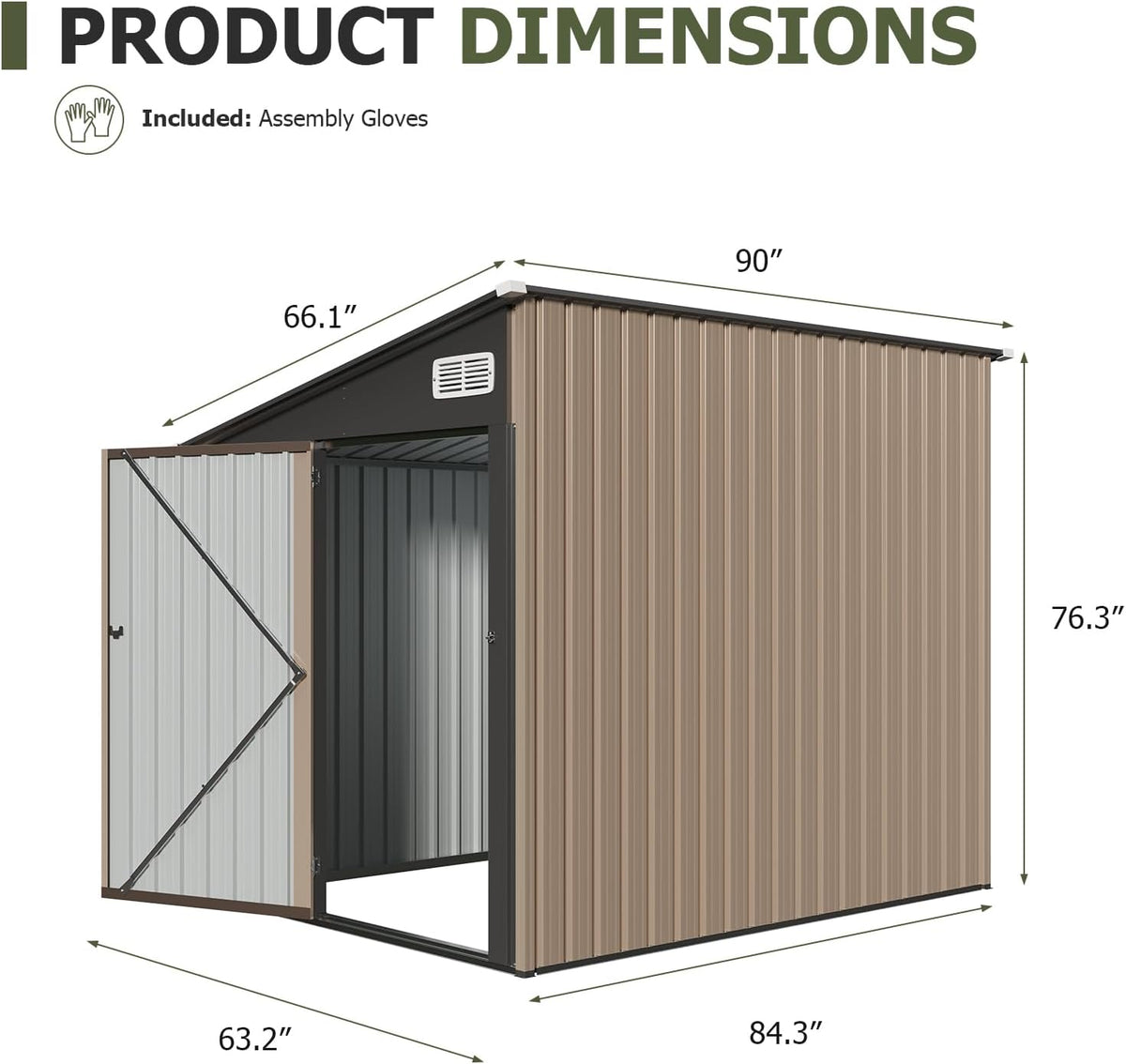 aoxun 8x6 ft lean to outdoor storage shed shown in use