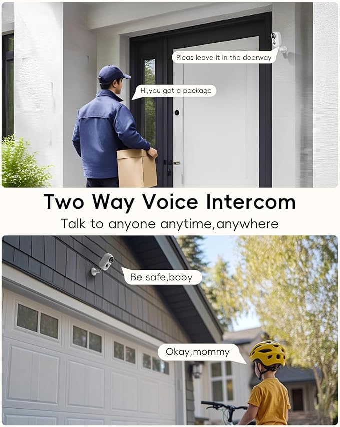 ZUMIMALL Security Cameras Wireless Outdoor, 2 Packs, 2K Cameras