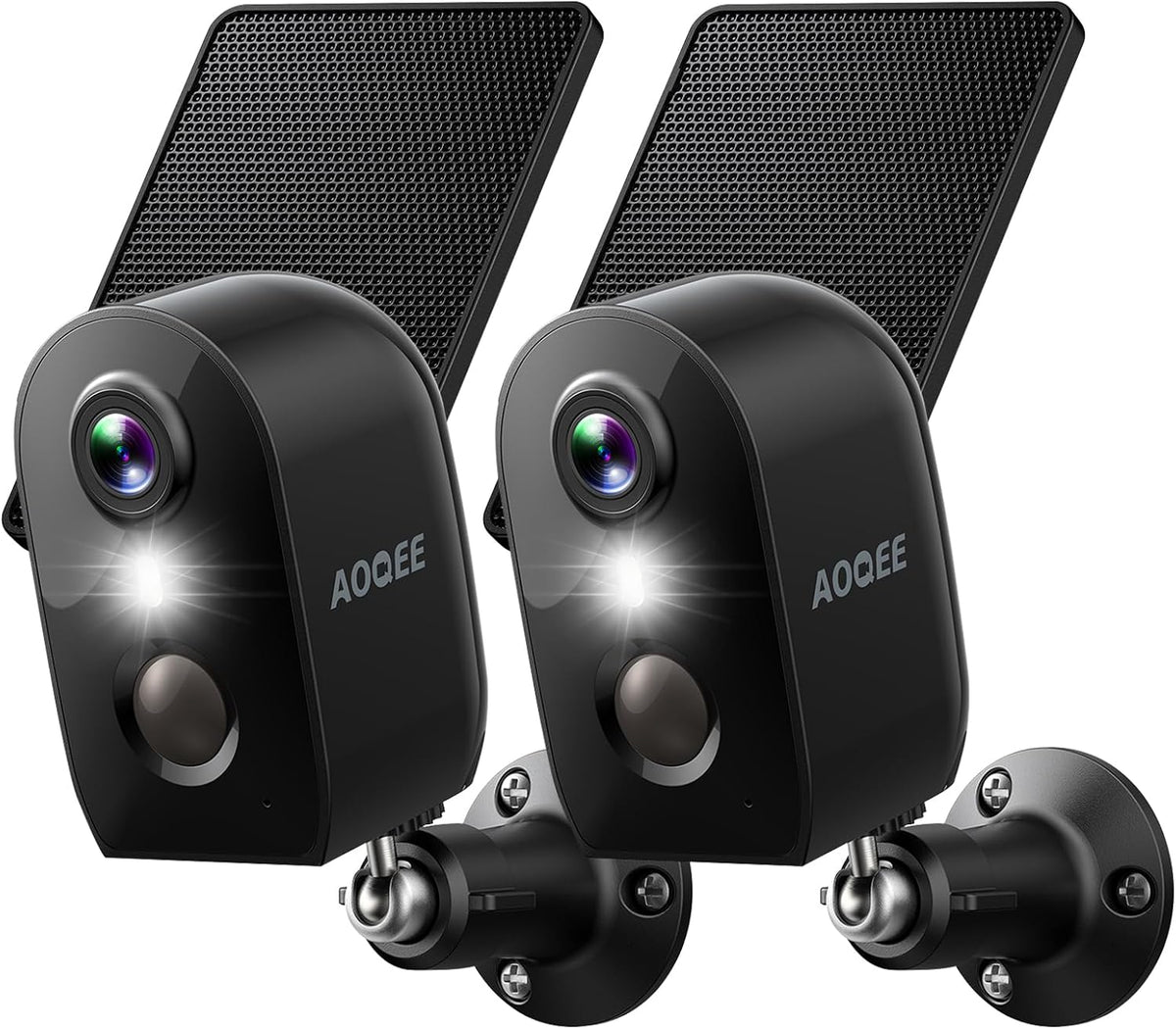 AOQEE Solar Security Cameras Wireless Outdoor, Motion Detection, Y8 2Pack