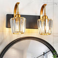 FDPBY Modern Bathroom Vanity Light, 2-Light Black Gold Wall Sconce