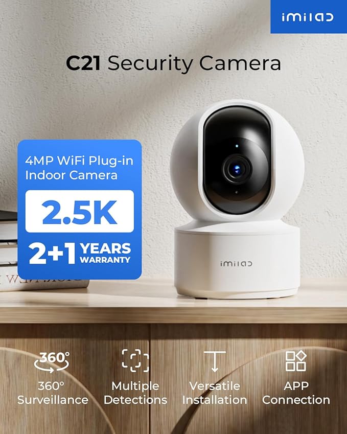 IMILAB C21 2 Pack 2.5K Security Camera Indoor, Room Camera