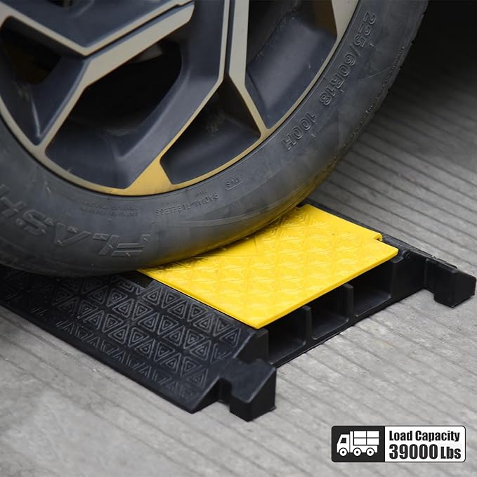 OranLite Rubber Cable Protector Ramp, Heavy Floor Cable Wire Cord Cover Speed